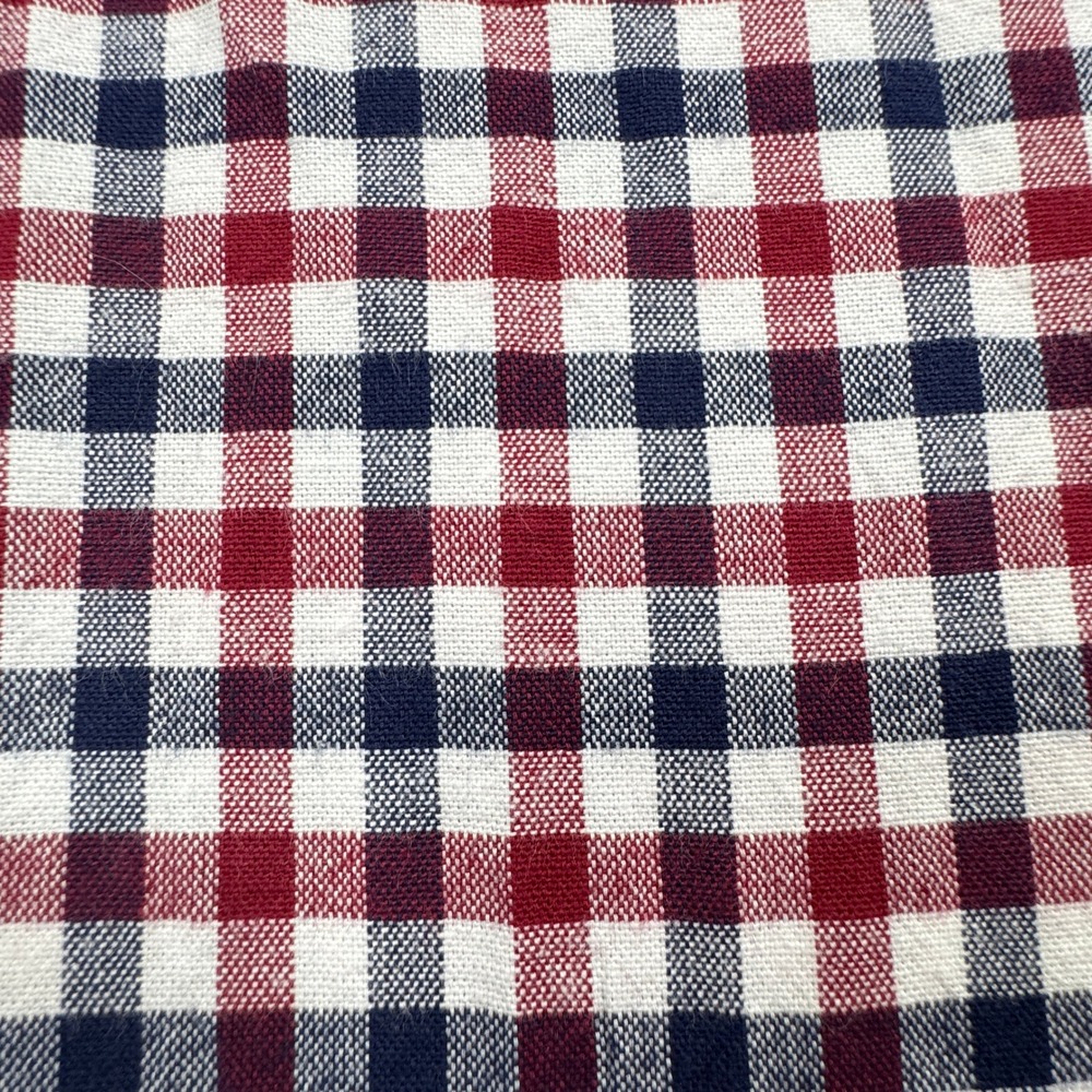 NWT Saddlebred Mens Classic Fit Gingham Button Down Shirt Red White Blue Large - Picture 5 of 9